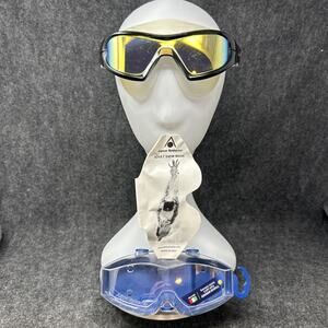 Aqua Sphere Adult Swim Mask Made In Italy Comfort Fit Goggles w/ Storage Box